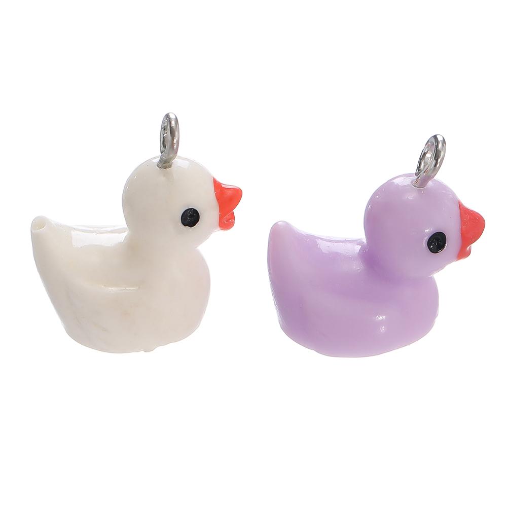 10 Stück 17,5x18,5mm 3D Enten Harz Anhänger Niedliches Tier Anhänger Für Schmuckherstellung DIY Ohrringe Schlüsselanhänger Bastelzubehör