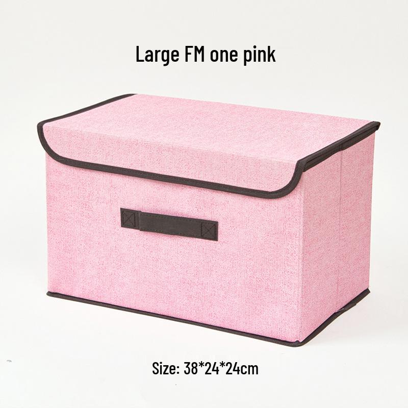 Imitation Linen Non-Woven Fabric Foldable Storage Box for Clothes & Toys, Available In Large & Small Sizes.
