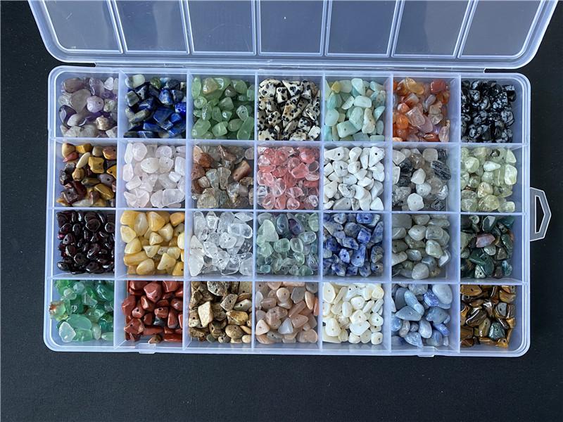 24-Compartment Natural Stone Bead Jewelry DIY Kit