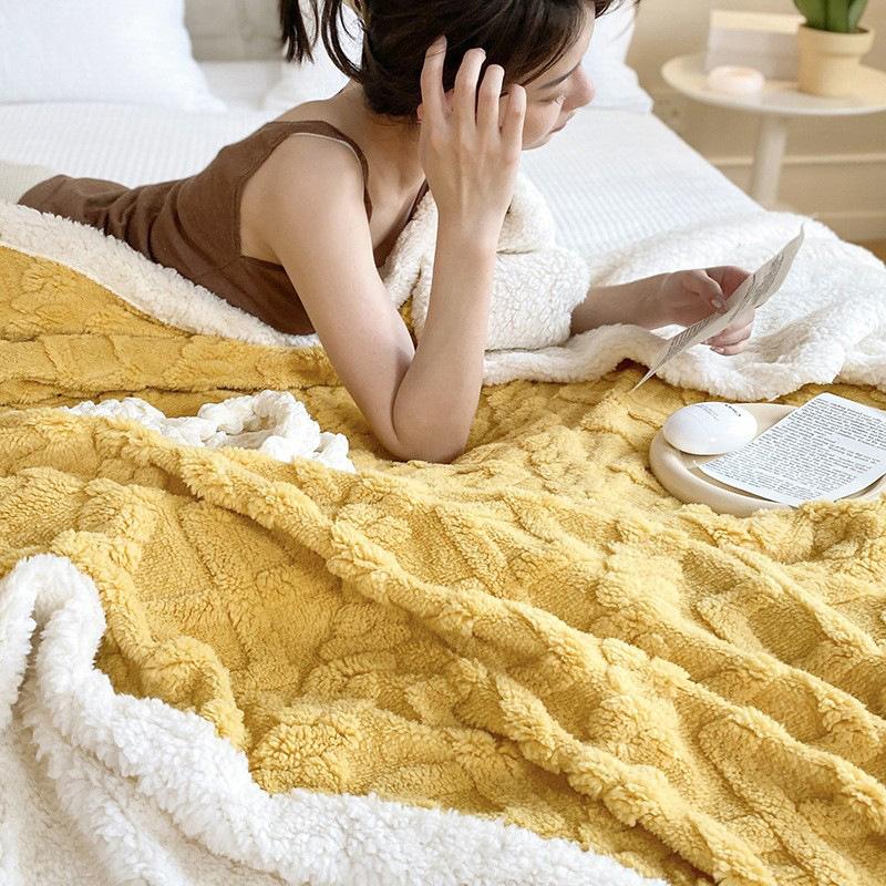 Dicke Warme Fleece-Kuscheldecke Extra Weich Flanell Karomuster für Couch Sofa Ganzjahres-Gemütlichkeit für Bett Homeoffice Geschenk