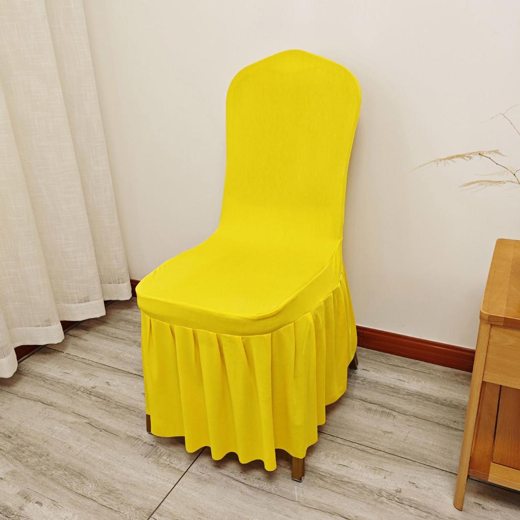 Universelle elastische weiße Rock-Stuhlhusse für Hochzeiten & Bankette