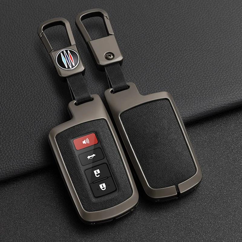 2 3 4 Buttons Zinc Alloy Leather Car Key Case Cover for Toyota RAV4 Highlander Avalon Sequoia Tundra Tacoma 4Runner Cruise Prius