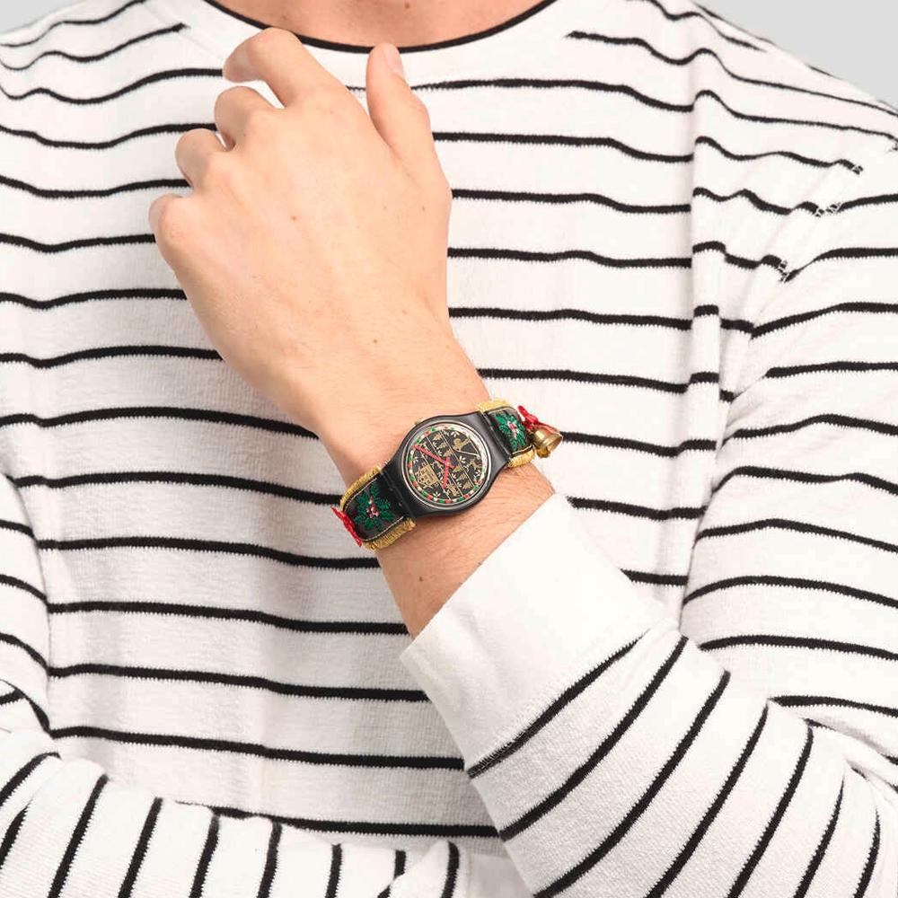 Swatch Unisex 34mm Schwarze Uhr SO28B115 SO28B115