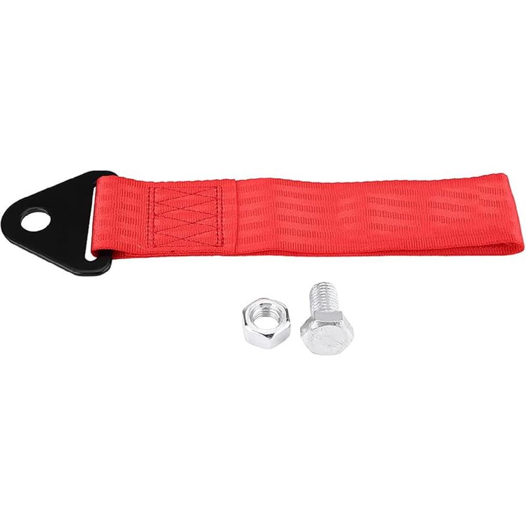 Racing Tow Strap, Racing Car Tow Rope, Universal High Strength Strap Rope with 10,000 Recovery JDM Tow for Front Rear Bumper Towing Hook Red lbs Good