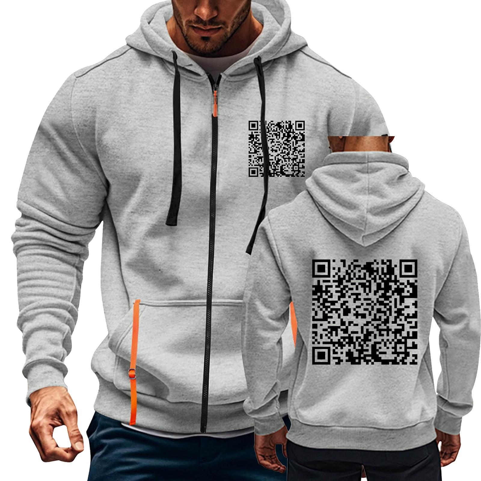 

Мужская спортивная повседневная толстовка с капюшоном, кардиган с капюшоном на молнии, многокарманное пальто с капюшоном XL белый