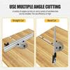 Precision Table Saw Miter Gauge System with Miter Fence, 120°Angle Stops Adjustable for Table Saw, Band Saw, Router Table, 250mm