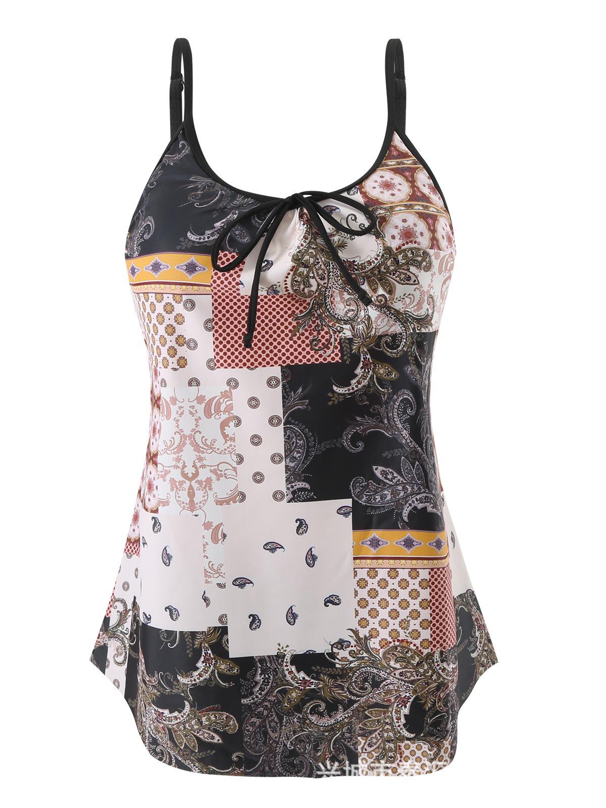 

2025 Европейский и американский купальник танкини больших размеров быстросохнущий 3XL жёлтый