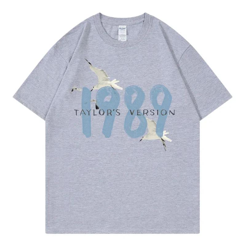 Taylor Swifts 1989 T-Shirts Unisex Damen T-Shirt Geschenk Fans Musikkonzert Kurzarm Unisex Streetwear Kleidung Übergroßes T-Shirt Unisex