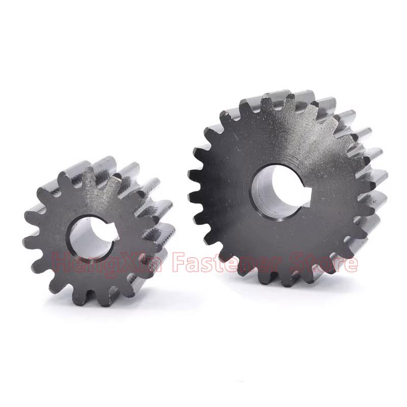 1PCS 45# Steel Spur Gear 2M 2 Module 12/13/14/15/16/17/18/19/20/21/22/23/24/25/26/27/28 Teeth Flat Cylindrical Gear Bore 10-30mm