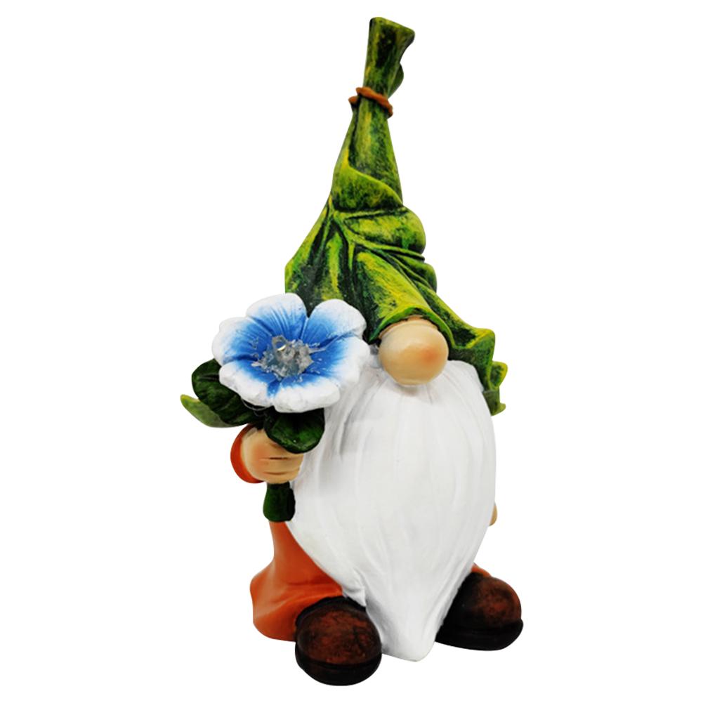 

Смола Садовая Статуя с Солнечным Питанием Свет Садовые Статуи Гнома Гном Светящееся Украшение для Двора Патио Газона Украшения