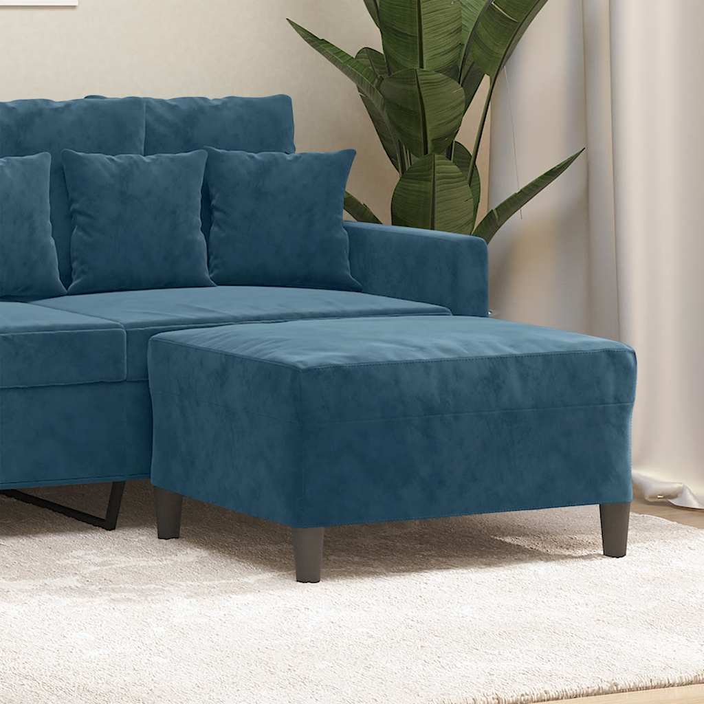 Footstool Blue 70x55x41 Cm Velvet