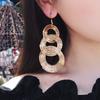 Punk Gold Colour Big Geometric 3 Circle Metal Long Dangle Earrings For Women Bohemian Party Exaggerated Fashion Jewelry