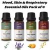 Ananta Mood, Skin & Respiratory Essential Oil Combo – Eucalyptus, Lavender, Sweet Orange & Frankincense Aroma Oils (10 Ml × 4)