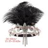 Rhinestones Embellished Headpiece User Friendly Feather Headdress 1920s Hair Band For Themed Parties Everyday