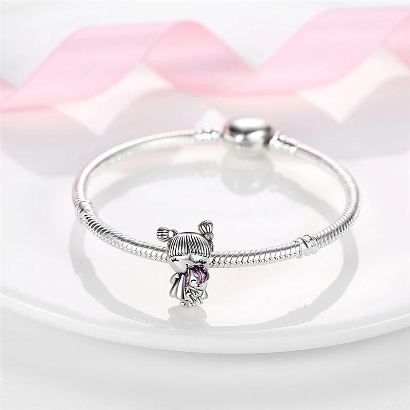 Süße Rosa Einhorn Mädchen Perlen Kupferbeschichtet Original Perlen Fitcharms Armband Perlen Schmuck Geschenke Für Frauen