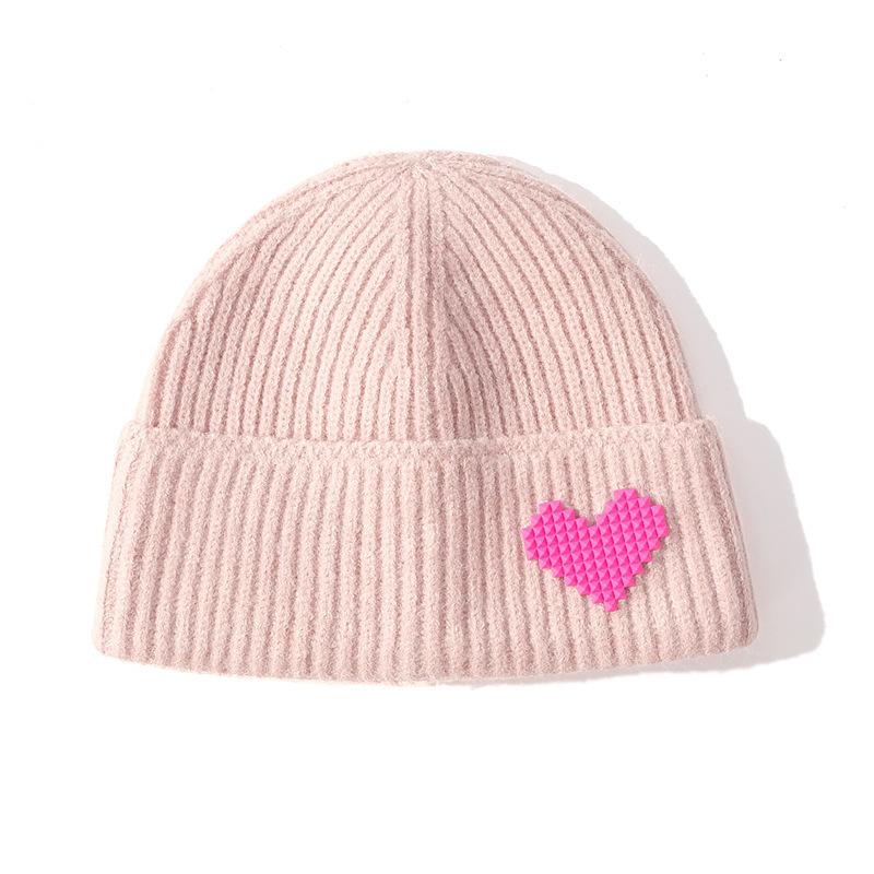 

Вязаная шапка женская осенне-зимняя студенческая универсальная защитная наушника теплая конусная шляпа цилиндр пара шерстяная шапка пуловер шапка розовый