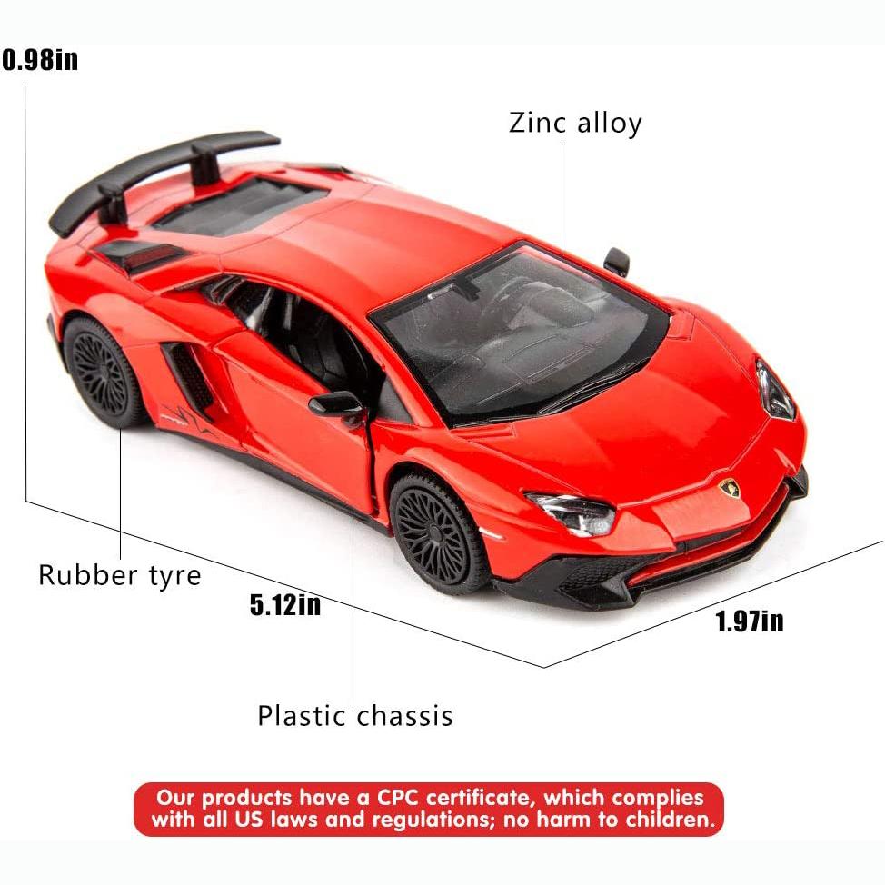 1/36 Scale Lambo Aventador LP700-4 Diecast Car Model Toy, Zinc Alloy Pull Back Vehicle for Kids Adults Gift Collection