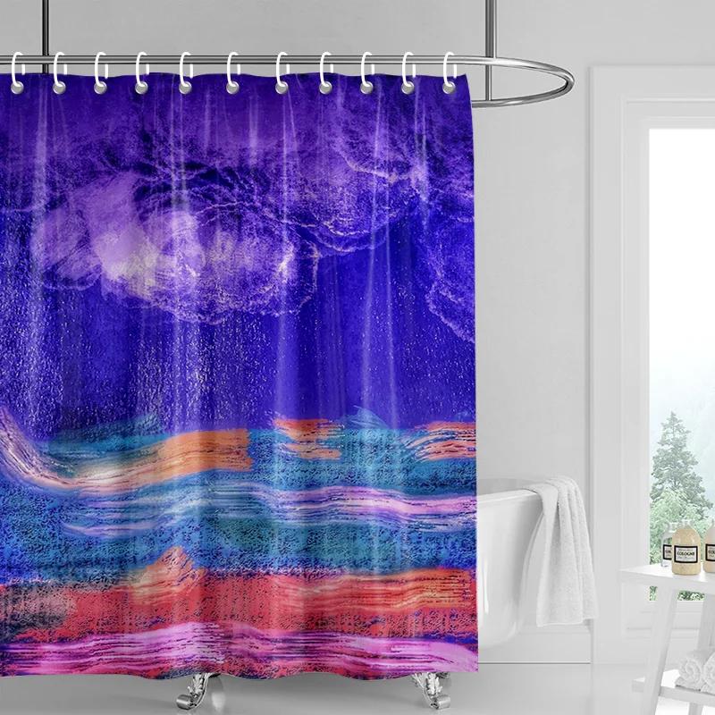 

Abstract Art Shower Curtain - Bold Red, Yellow & Blue Brushstrokes, Waterproof With Grommets, Modern Bathroom Decor W60H190(CM)-1 Pcs