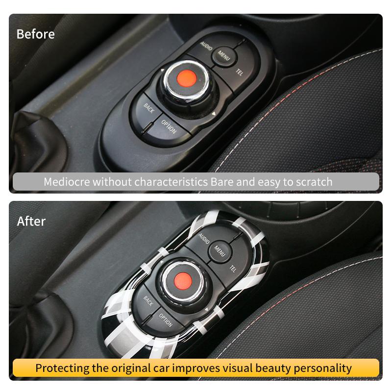 Car Center Console Multimedia Button Gear Panel Housing Cover Sticker For Mini Cooper ONE F56 F55 F57 Car Interior Accessories Pwaxk99