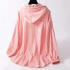 Long Sleeve Lightweight Loose Women Shirt Hooded Sun Protection Versatile Blouse Spring Autumn Retro Casual Solid Shirt