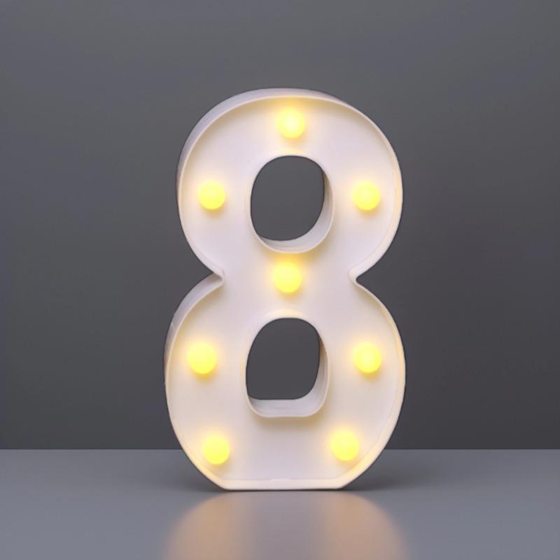 22cm LED Letter & Number Lights for Events - Perfect for Birthdays & Proposals.