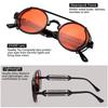 Steam Punk Metal Spring Frame Sunglasses for Women Men UV400 Resin Lens Unisex Sun Glasses Universal Car Moto Accessories 1 Pair