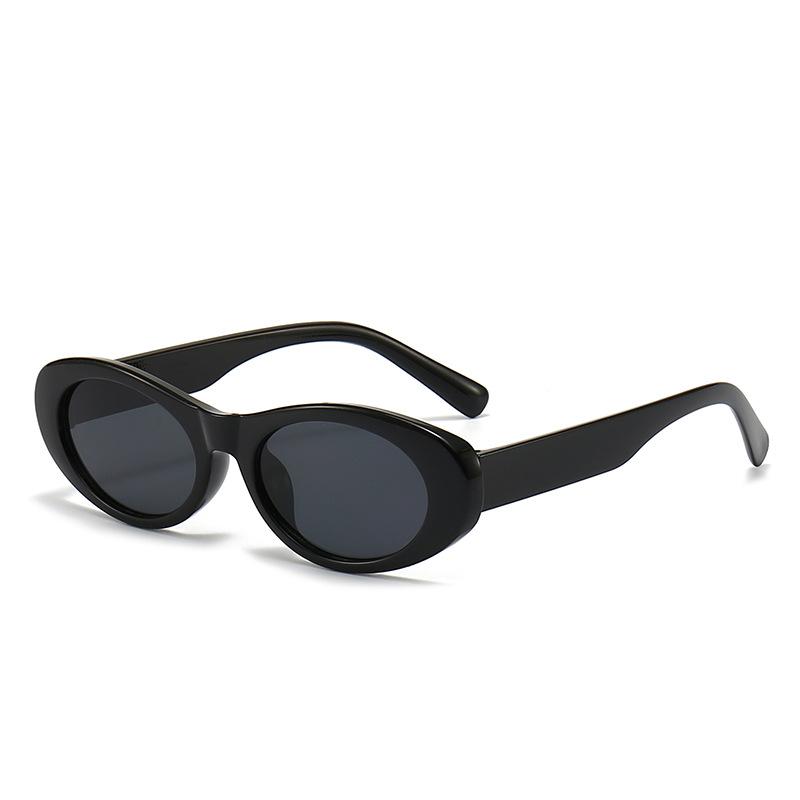New fashion oval frame sunglasses women's trend street shot glasses European and American retro personality cat eye sunglasses women