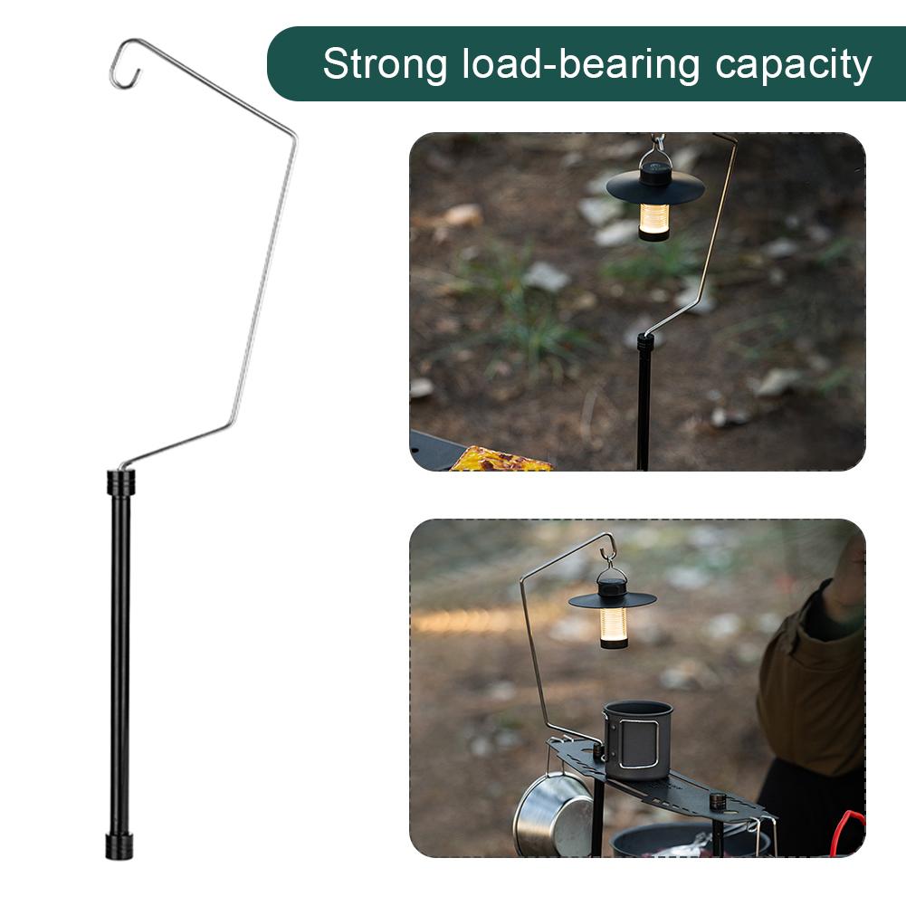 IGT Table Lantern Stand Aluminum Alloy Camping Light Holder Multifunctional IGT Table Lantern Hanger for Picnic Hiking Fishing
