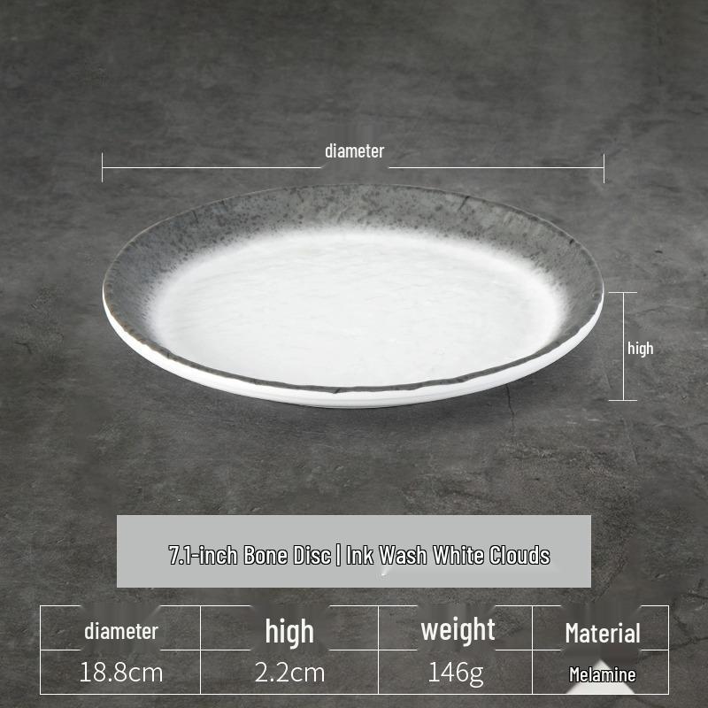 Nordic Melamine Plates Set: Hot Pot, Pasta, BBQ, Flat Tableware, Creative Dining Collection.
