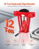 Hydraulic Pipe Bender, 12 Ton Manual Pipe Bending Tool with 6 Dies