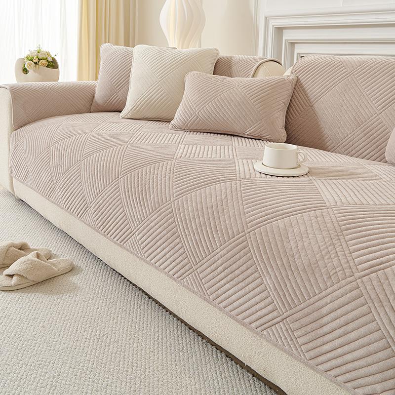 

Толстый плюшевый чехол на диван для четырех сезонов, высококачественный однотонный нескользящий диванный чехол, диванное полотенце, украшение для дома, гостиной 45X45cm pillowcase