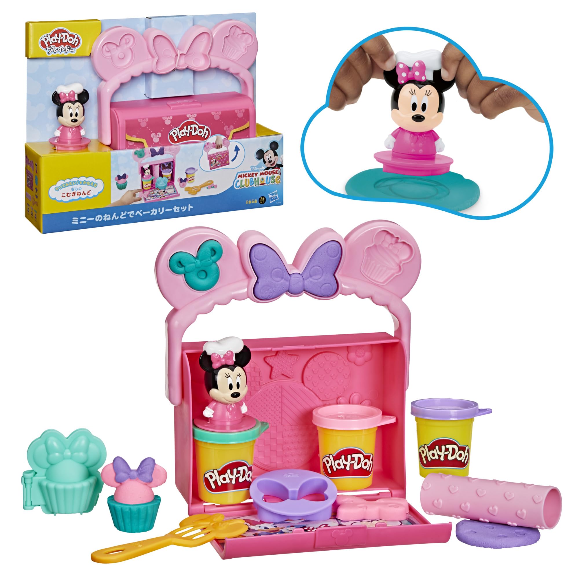 

Hasbro Disney Junior Clay Bakery suitable for ages 2 and toddler art and craft G3108 Play-Doh Minnie s Set, up, toy, (Authentic Product)