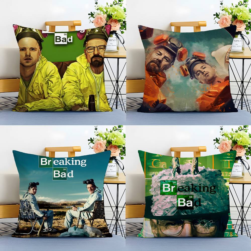 Popular TV Shows Breaking Bad-B Pillow Case Anti-dustmite Pillowcase Invisible Zipper Silky Short Plush Sofa Cushion Cover