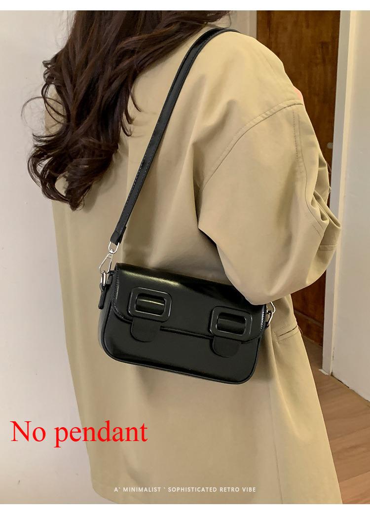 

Retro Trendy Pu Square Shoulder Bags for Women Versatile Solid Color Ladies Messenger Saddle Bag Textured Female Phone Handbag