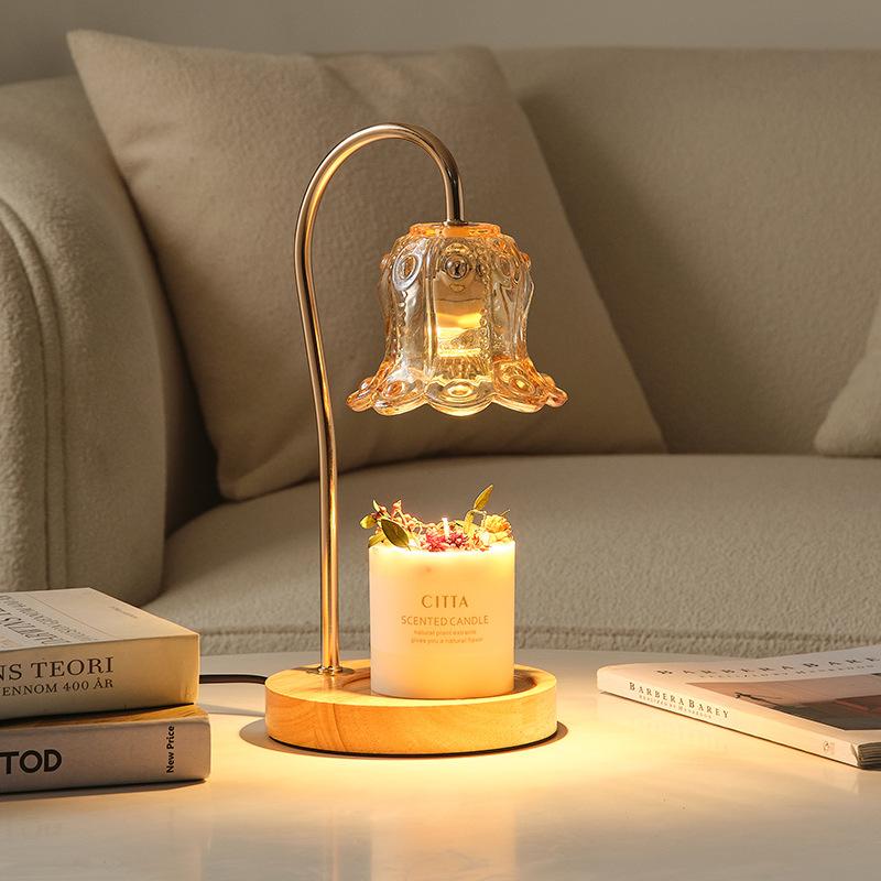 Modern Luxury Fragrance Wax Burner Lamp Glass Shade AC Powered Halogen Bulbs Simple Flexible Candle Warmer Lantern Base 2-Year