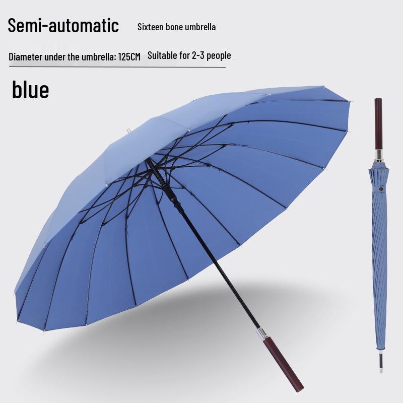 Luxurious Solid Wood Long Handle Umbrella - Men's Reinforced Extra Large Retro Wind & Storm-Proof Dual-Use Umbrella