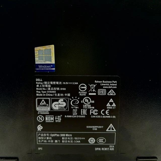 DELL DELL OptiPlex 3060 Micro 3060 Micro Desktop PC (Windows) used