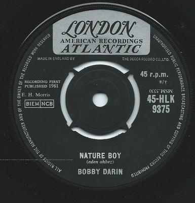Disco de 7 polegadas BOBBY DARIN - Nature Boy 45HLK9375 London Records, 1961 Reino Unido Rock Usado
