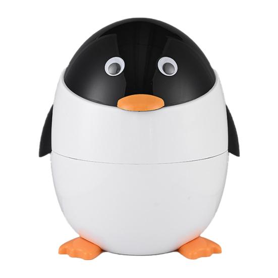 Pinguinform Mülleimer Doppelkammer-Design Versiegelnder Deckel Mülltonne mit versteckten Beuteln Wasserdicht Geruchsverschluss Abfalleimer Müllbehälter