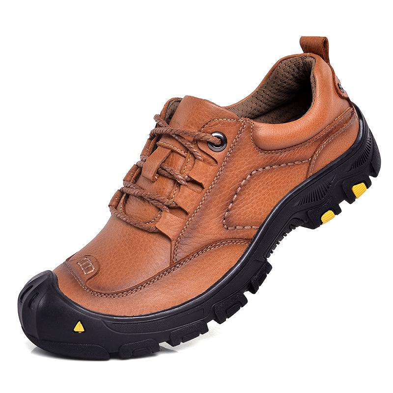 

Ботинки для скалолазания из коровьей кожи, осень-зима, мужские деловые повседневные кожаные туфли, низкие рабочие ботинки 47 коричневый
