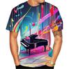 New Fashion Summer 3D High-definition Printed Music Symbols and Note Patterns T-shirt In Street Style Unisex Kids Casual Top