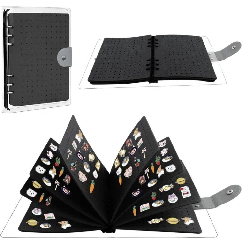 Multifunctional Felt Enamel Pin Display Book Display Rack Earring Storage Holder Album Pin Storage Case 8 Pages