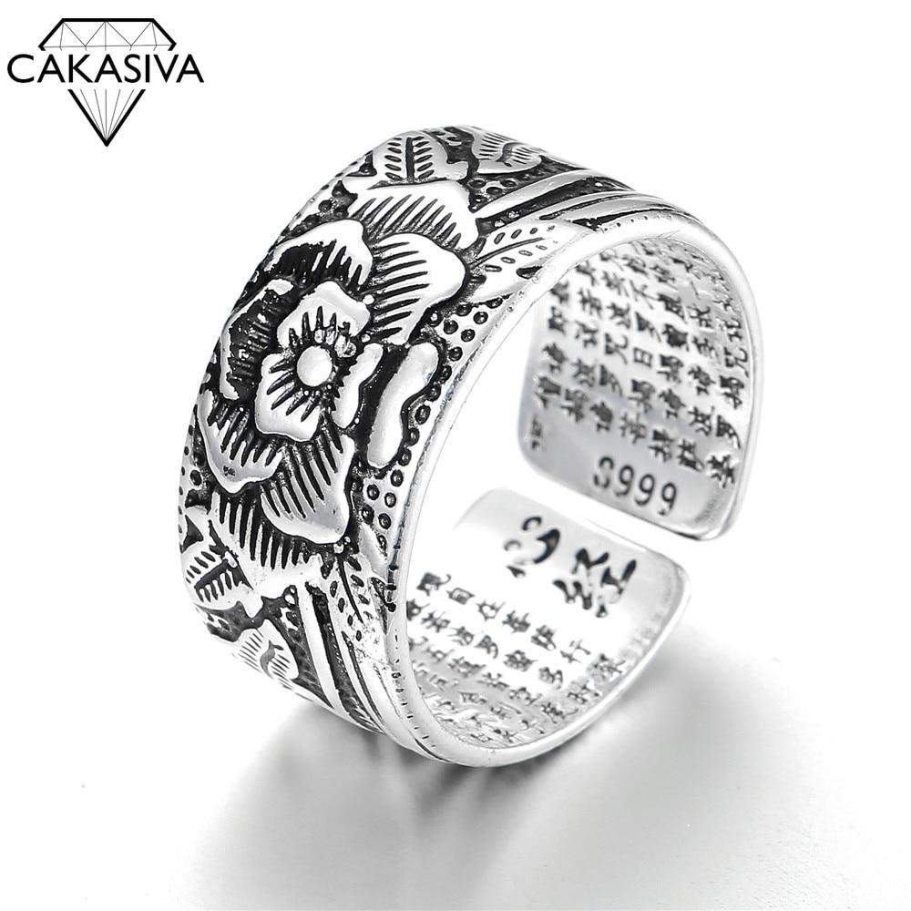 Retro Thai For Men Anemone Finger Wedding Wear Fashionable Ring Opening Adjustable And WomenVintage Finger Ring