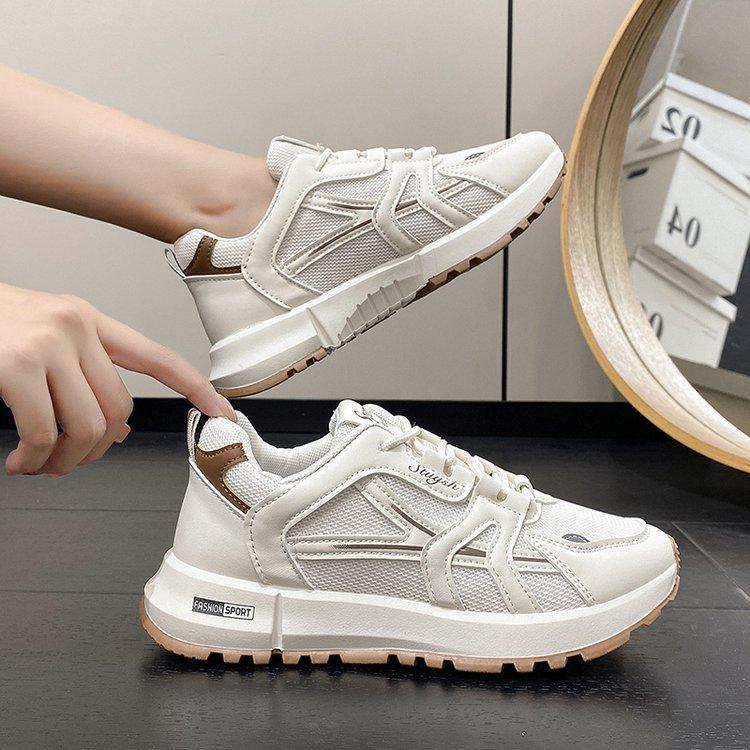 

Korean version of the new dad shoes women s 2024 autumn students lightweight running sports thick sole heightening casual white shoes 35 хаки