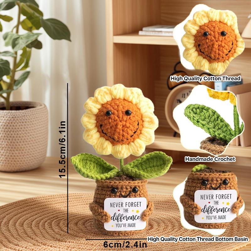 Positive Energy Potato Pocket Hug Handmade AnimalCrochet Mini Doll Funny Wool Gift for Friends or Lover Emotional Support Plant