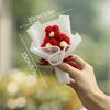 Kitting Flower Bouquet Crochet Flower Artificial Woven Flower Wedding Guests Gifts Teacher's Day Christmas Gifts