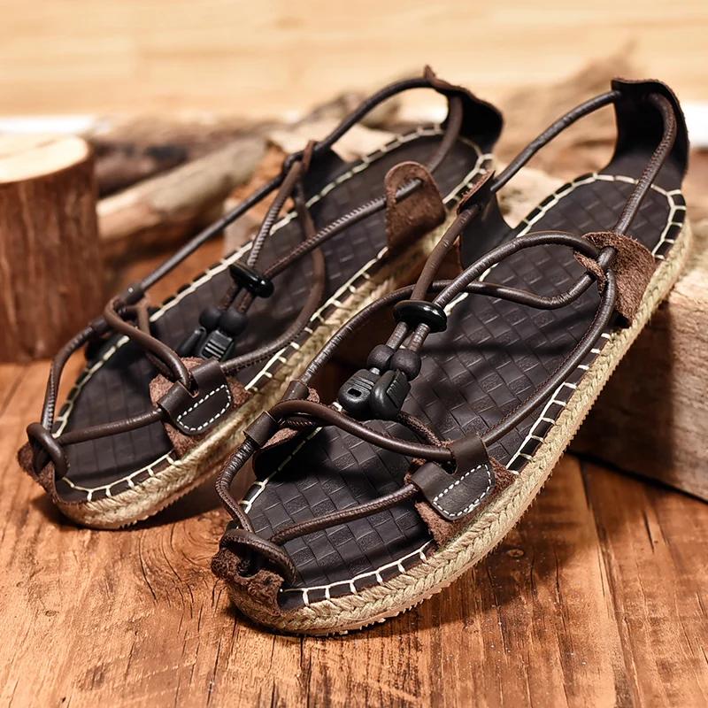 Fashion Gladiator Design Men Sandals Personality Summer Flats Leisure Beach Holiday Shoes Outdoor Male Casual Sandals Men's Flip Flops