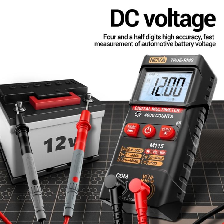 M115 Digital Multimeter Voltage Tester 4000 Counts Multifunction NCV Capacitance Diode Resistance Testing Tool