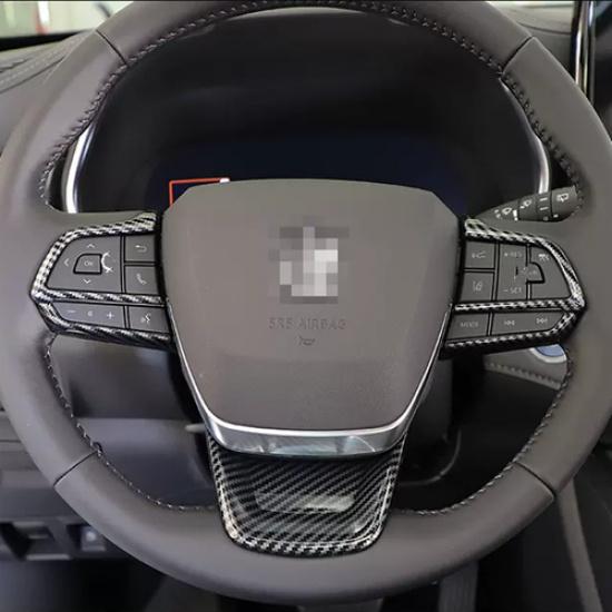 Carbon fiber internal Steering Wheel Trim 3pcs For Toyota Highlander -2024