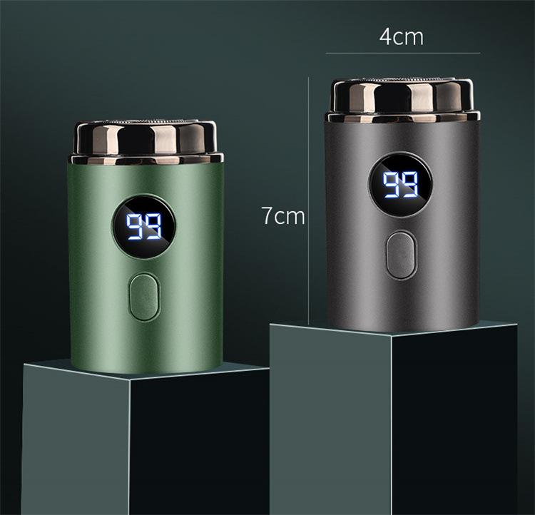 Rechargeable Portable Mini Shaver with LED Display - Steel Cannon Beard Trimmer